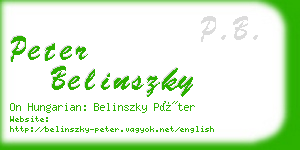 peter belinszky business card